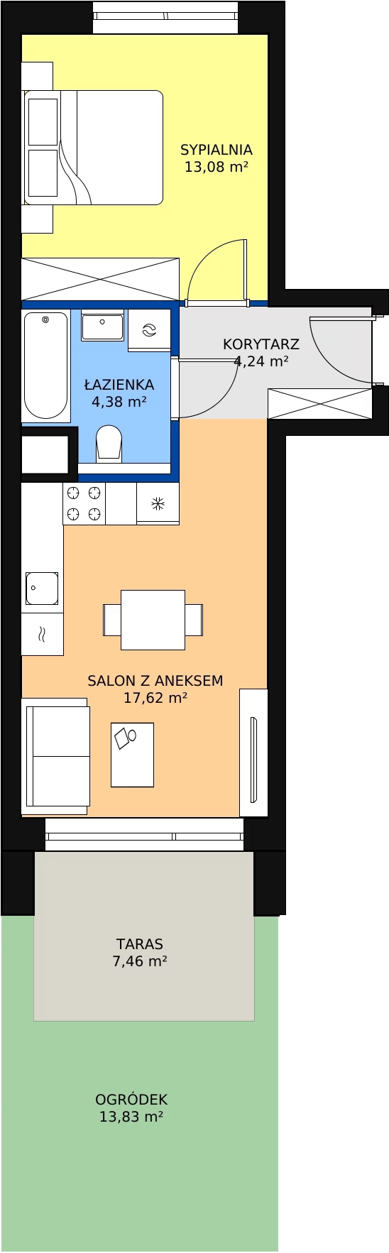 Zalety mieszkania 39.32 m², 6.00.B02