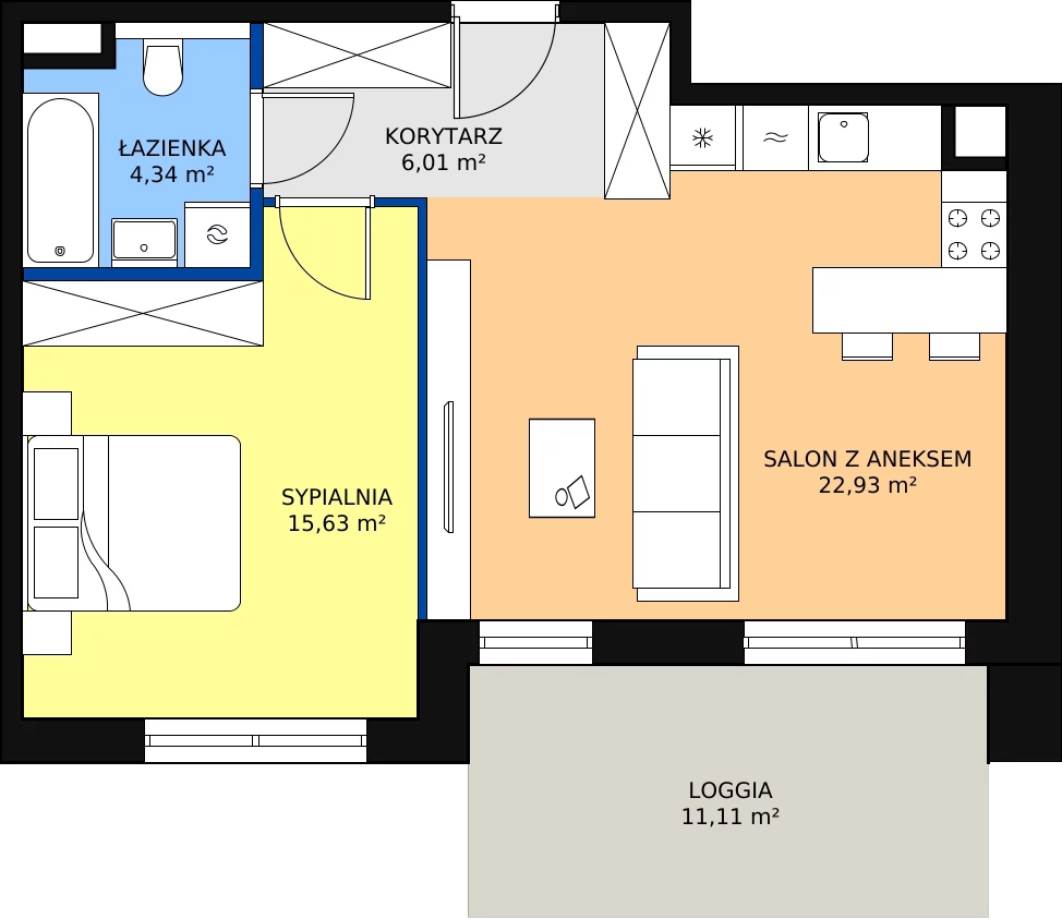 Zalety mieszkania 49.91 m², 6.01.B03
