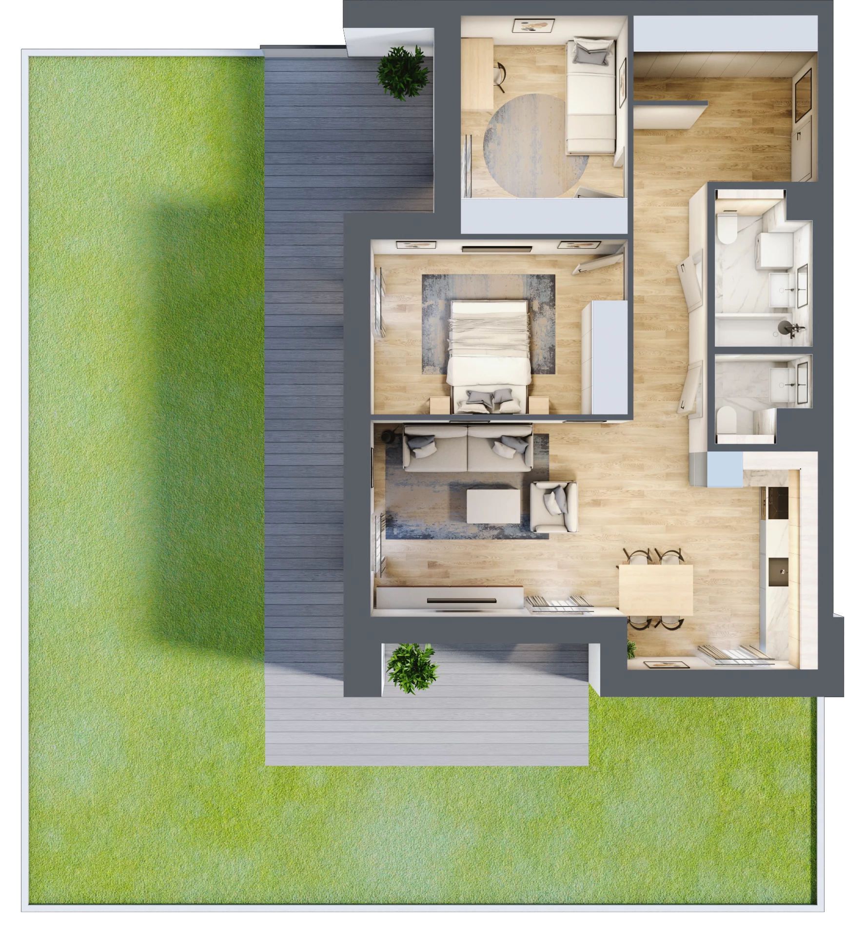 3 pokoje, mieszkanie 69,82 m², parter, oferta nr 7.00.A04, Ogrody Andersa II, Gliwice, Wojska Polskiego, ul. Generała Władysława Andersa