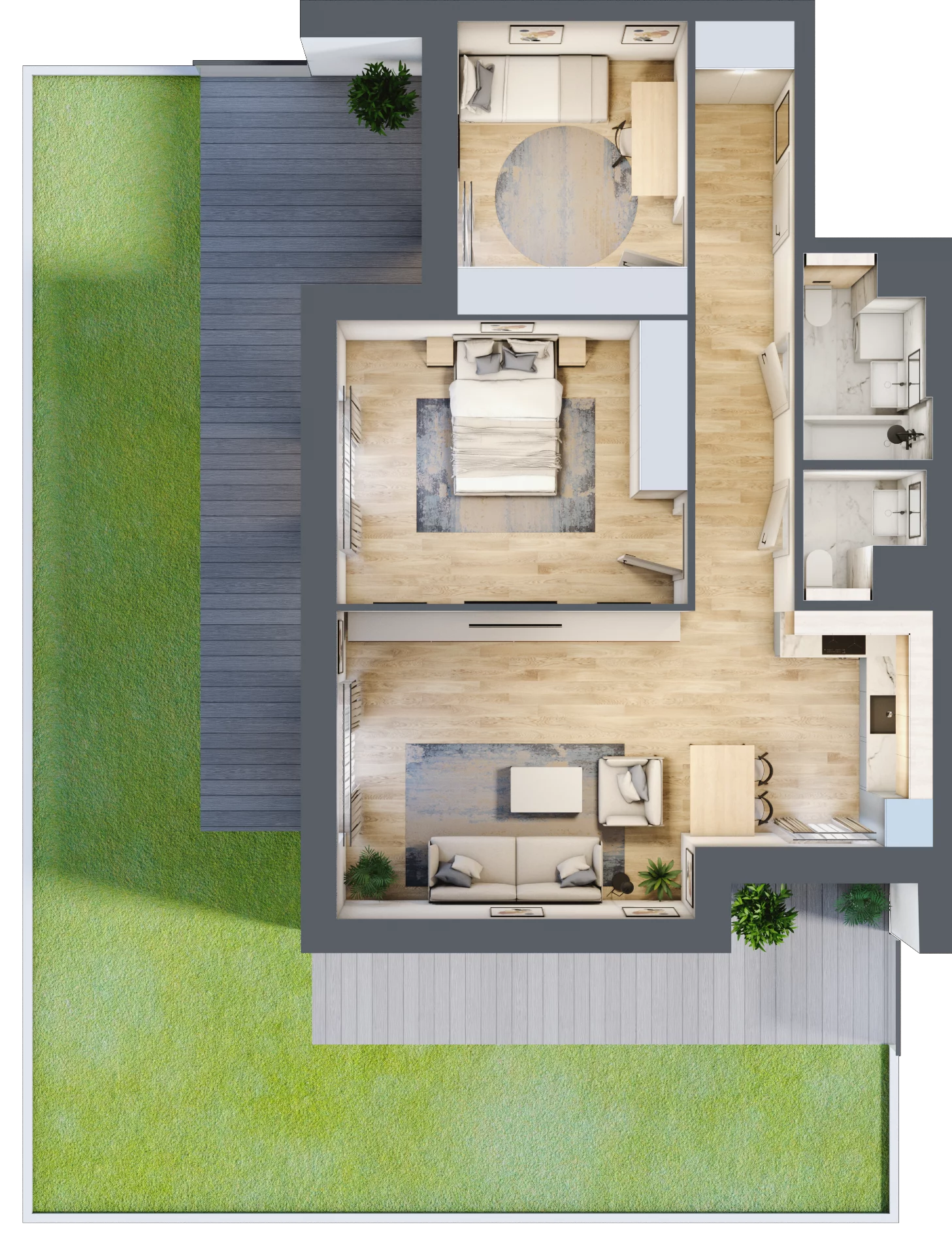 3 pokoje, mieszkanie 67,84 m², parter, oferta nr 7.00.D04, Ogrody Andersa II, Gliwice, Wojska Polskiego, ul. Generała Władysława Andersa