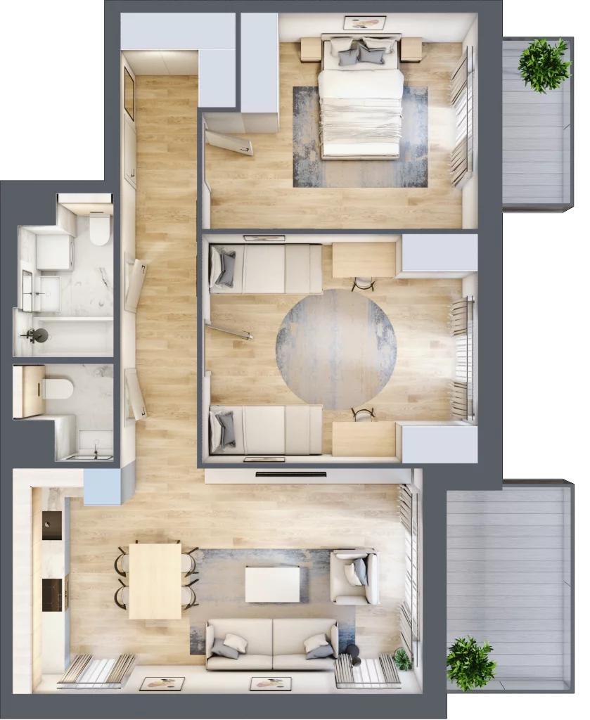 3 pokoje, mieszkanie 72,14 m², piętro 3, oferta nr 7.03.A20, Ogrody Andersa II, Gliwice, Wojska Polskiego, ul. Generała Władysława Andersa