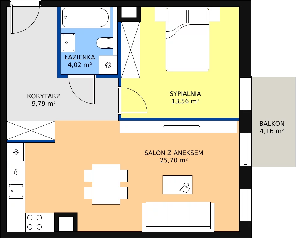 Zalety mieszkania 53.07 m², 7.04.B18