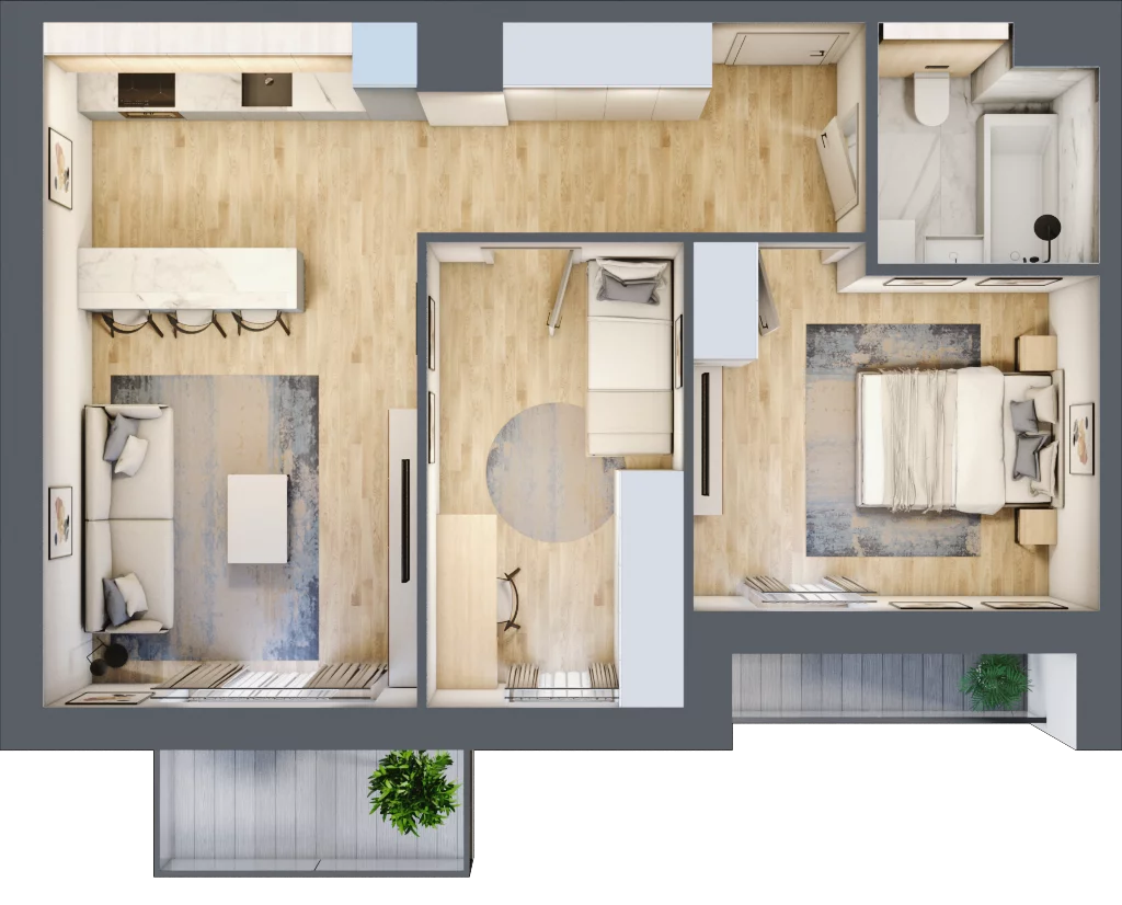 3 pokoje, mieszkanie 57,08 m², piętro 2, oferta nr 8.02.A11, Ogrody Andersa II, Gliwice, Wojska Polskiego, ul. Generała Władysława Andersa