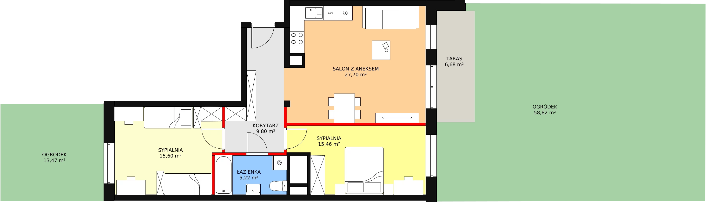 Mieszkanie 73,78 m², parter, oferta nr A0-05, ATAL Apollina, Kowale, ul. Apollina