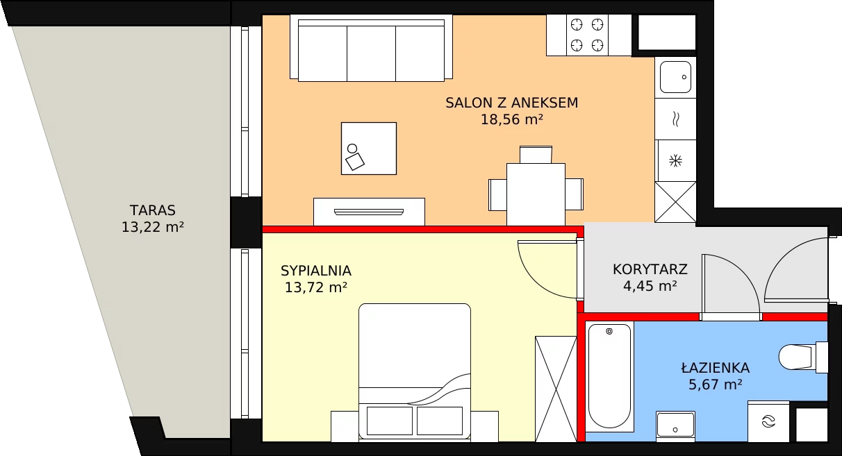 Mieszkanie 42,40 m², parter, oferta nr 1-0-05, ATAL Aura II, Łódź, Bałuty, ul. Telefoniczna 15/17