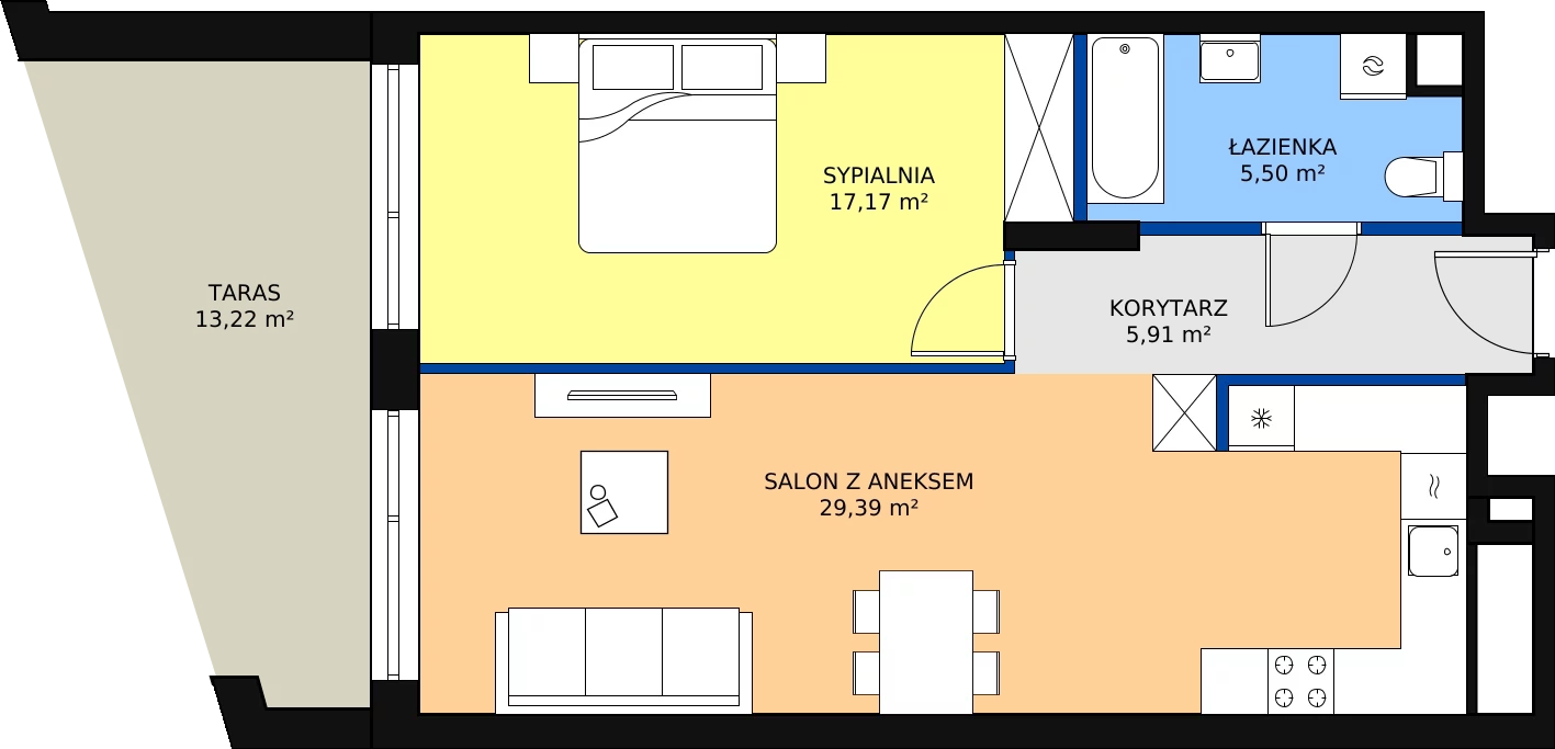 2 pokoje, mieszkanie 58,07 m², parter, oferta nr 1-0-06, ATAL Aura II, Łódź, Bałuty, ul. Telefoniczna 15/17