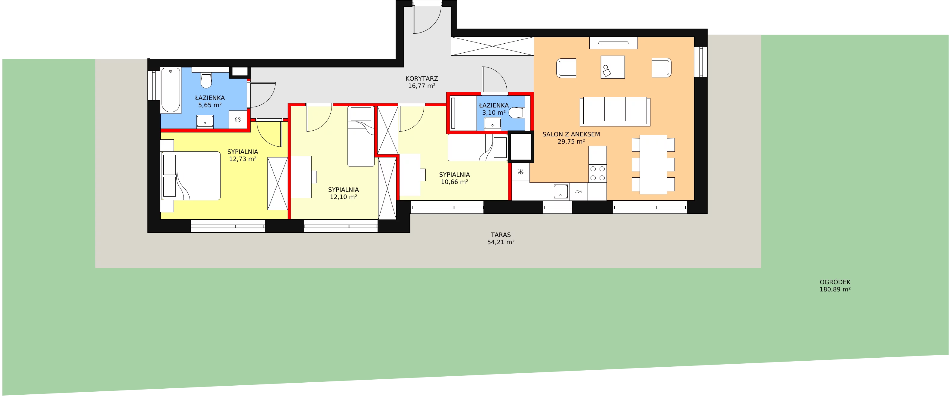 4 pokoje, mieszkanie 90,76 m², parter, oferta nr 3-0-08, ATAL Aura II, Łódź, Bałuty, ul. Telefoniczna 15/17