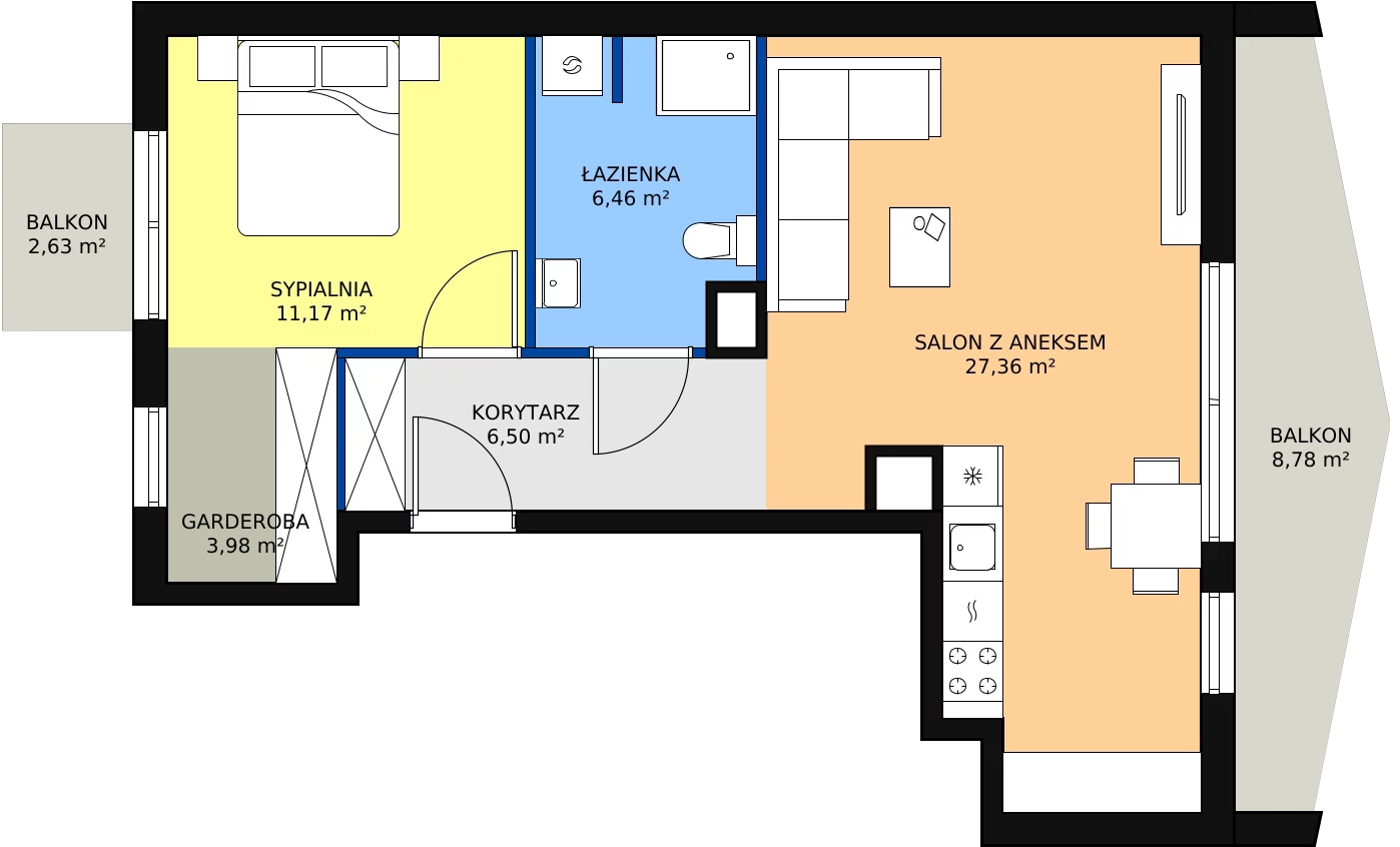 Zalety mieszkania 55.47 m², D2_3