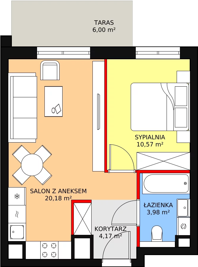 Mieszkanie 39,29 m², parter, oferta nr 2.1.4, Osiedle Przyjemne - etap I, Gdańsk, Jasień, ul. Flisykowskiego