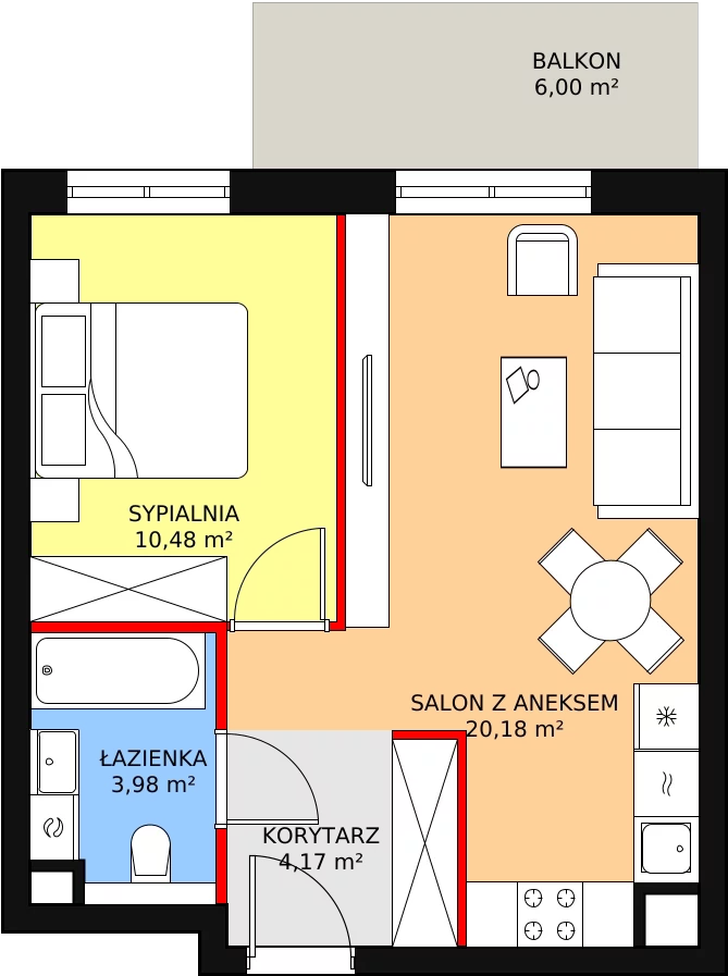 Mieszkanie 39,29 m², parter, oferta nr 2.1.5, Osiedle Przyjemne - etap I, Gdańsk, Jasień, ul. Flisykowskiego