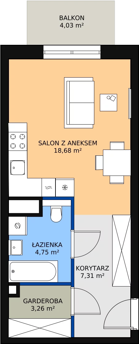 Zalety mieszkania 34.01 m², M2.3.117