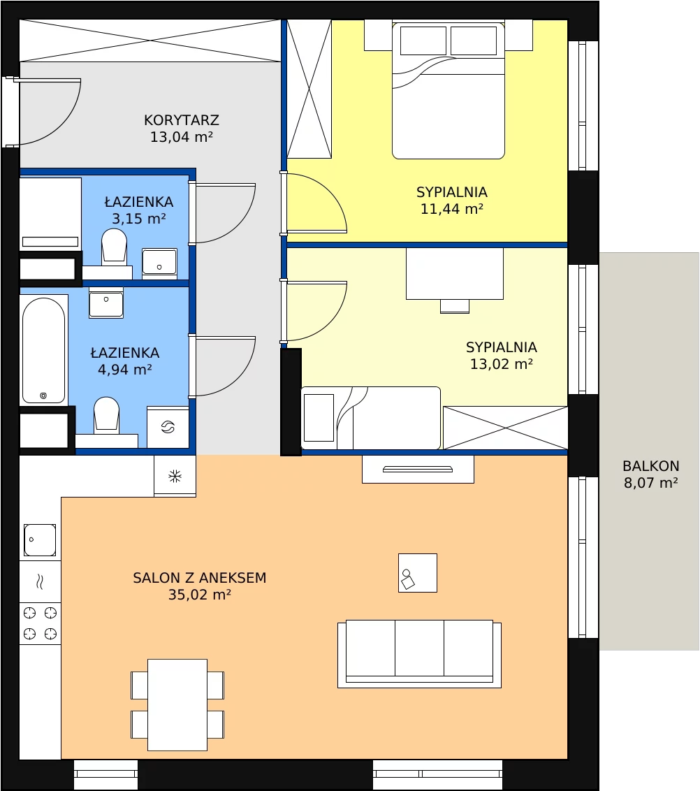 Zalety mieszkania 80.61 m², M2.5.138