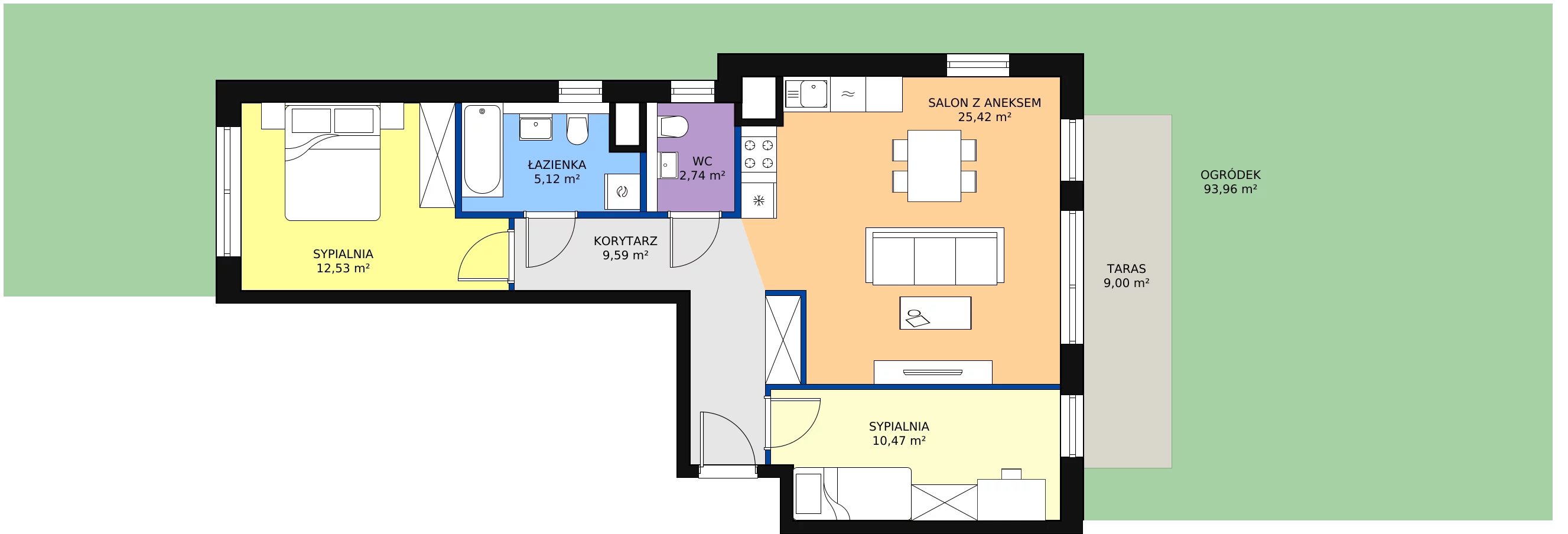 Zalety mieszkania 65.87 m², A1.0.3