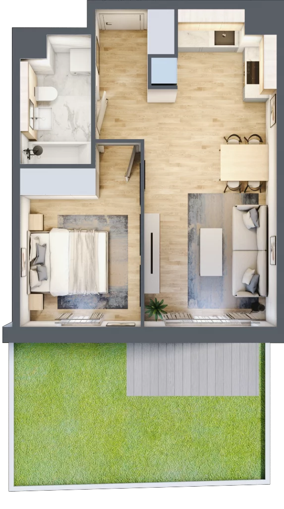 2 pokoje, mieszkanie 41,32 m², parter, oferta nr A3.0.2, ATAL Idea Swarzędz, Swarzędz, ul. Tabaki