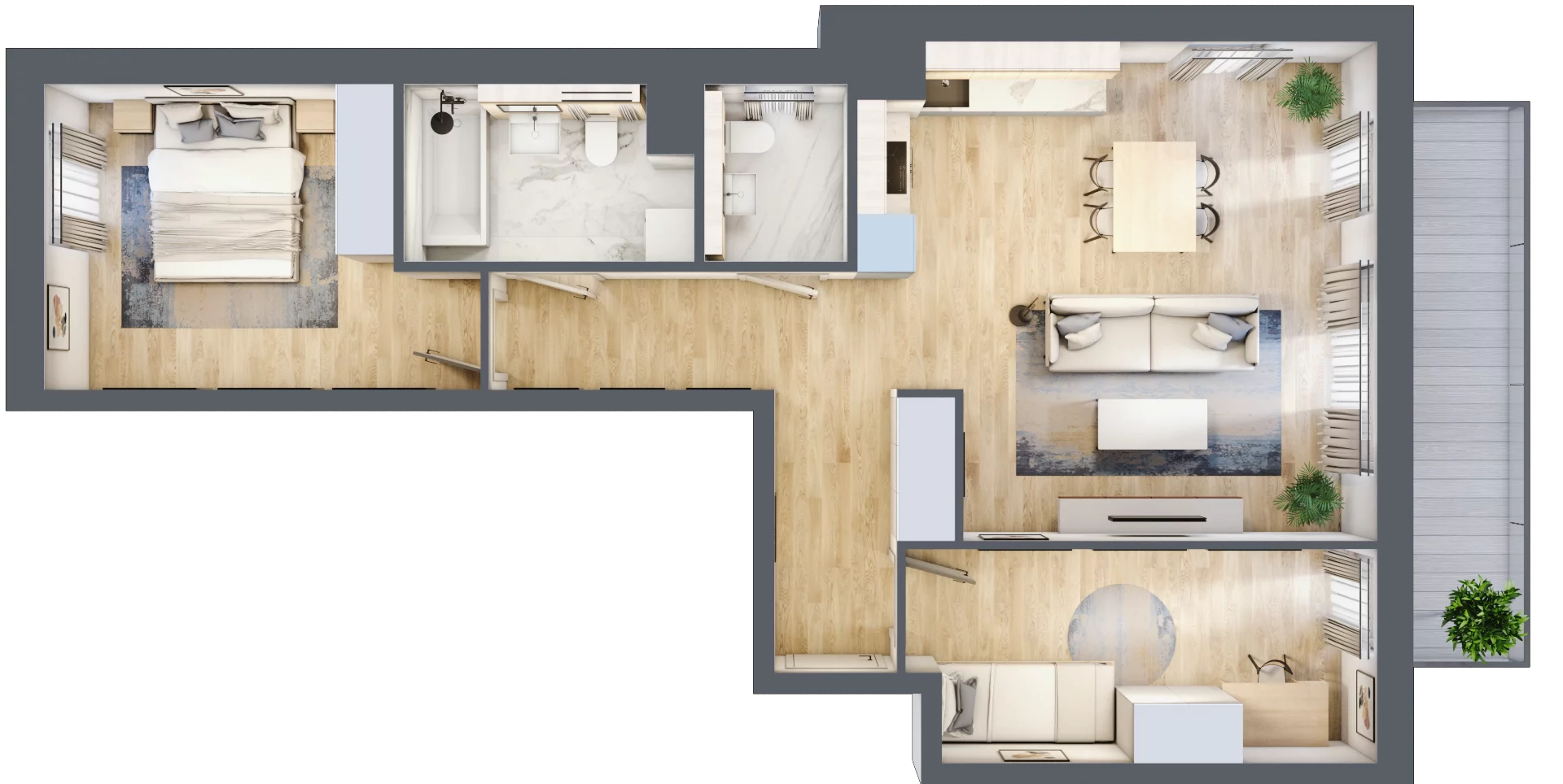 3 pokoje, mieszkanie 66,14 m², piętro 2, oferta nr A1.2.4, ATAL Idea Swarzędz, Swarzędz, ul. Tabaki