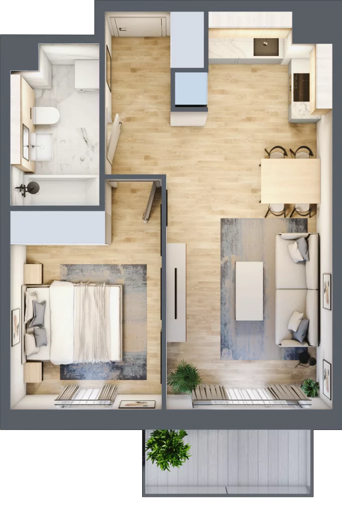 2 pokoje, mieszkanie 41,39 m², piętro 2, oferta nr A3.2.3, ATAL Idea Swarzędz, Swarzędz, ul. Tabaki