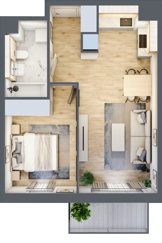 2 pokoje, mieszkanie 41,39 m², piętro 3, oferta nr A3.3.3, ATAL Idea Swarzędz, Swarzędz, ul. Tabaki