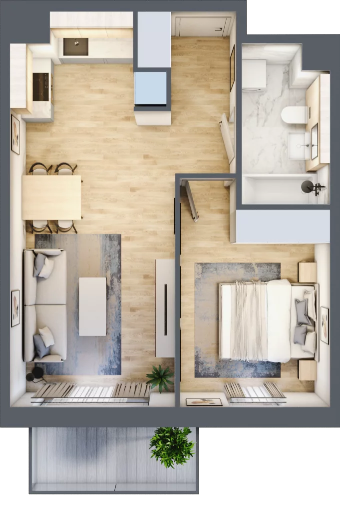 2 pokoje, mieszkanie 41,39 m², piętro 3, oferta nr A4.3.2, ATAL Idea Swarzędz, Swarzędz, ul. Tabaki