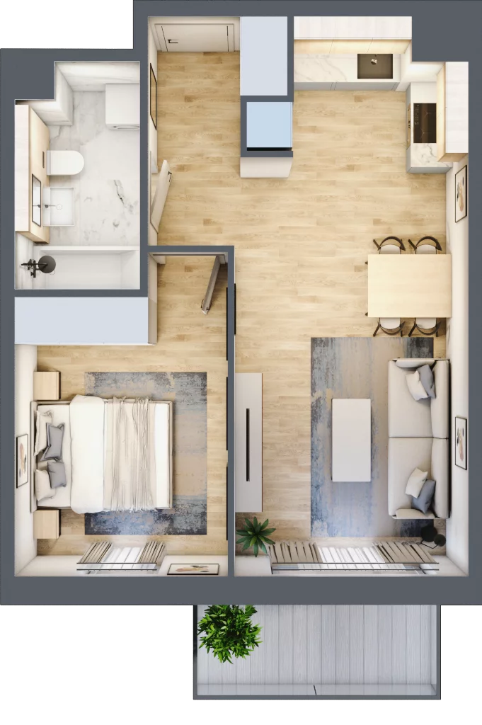 2 pokoje, mieszkanie 41,39 m², piętro 4, oferta nr A2.4.2, ATAL Idea Swarzędz, Swarzędz, ul. Tabaki