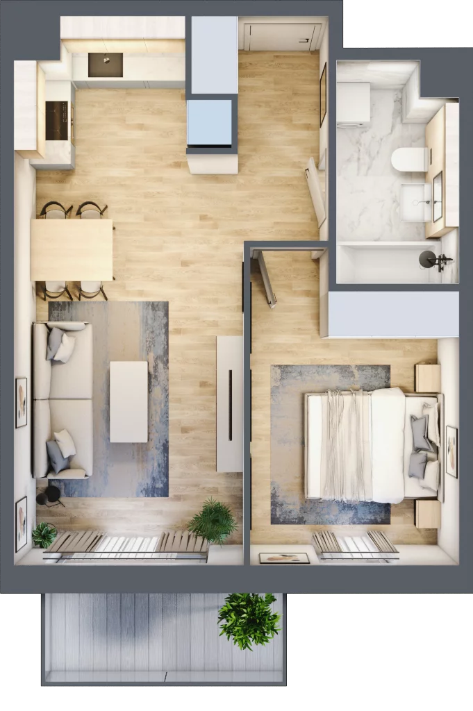 2 pokoje, mieszkanie 41,47 m², piętro 4, oferta nr A3.4.2, ATAL Idea Swarzędz, Swarzędz, ul. Tabaki