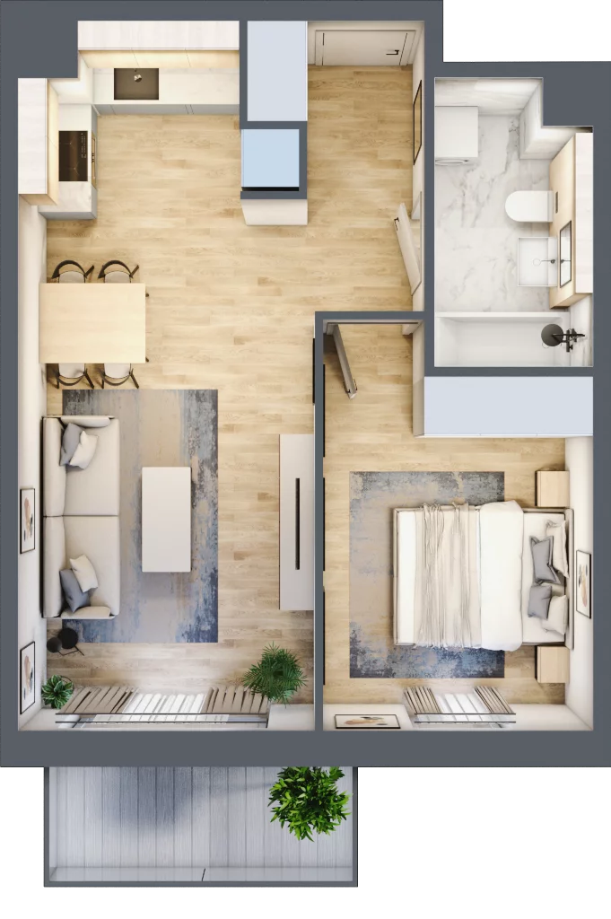 2 pokoje, mieszkanie 41,47 m², piętro 5, oferta nr A3.5.2, ATAL Idea Swarzędz, Swarzędz, ul. Tabaki