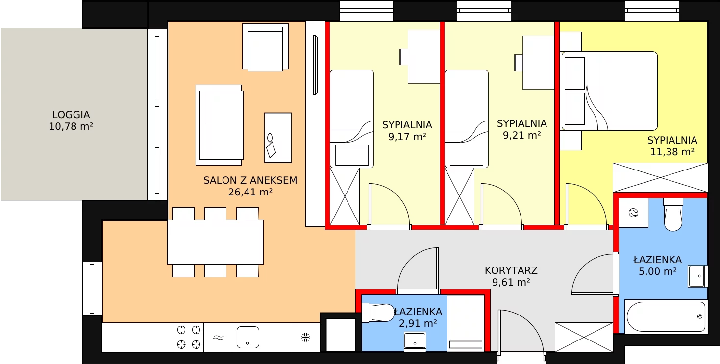 Mieszkanie 76,53 m², parter, oferta nr 3A-0-5, Nowe Miasto Polesie III, Łódź, Polesie, Lublinek-Pienista, ul. Pienista