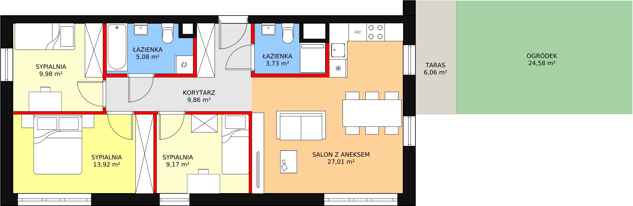 Mieszkanie 81,00 m², parter, oferta nr 3D-0-3, Nowe Miasto Polesie III, Łódź, Polesie, Lublinek-Pienista, ul. Pienista