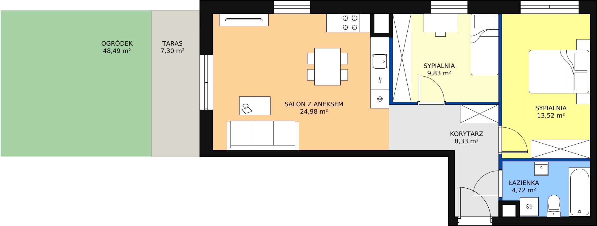 Zalety mieszkania 62.55 m², A2_0_7