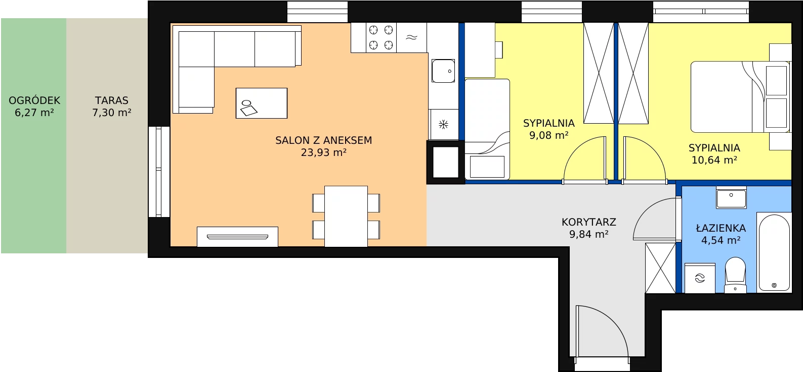 Zalety mieszkania 59.22 m², B2_0_7