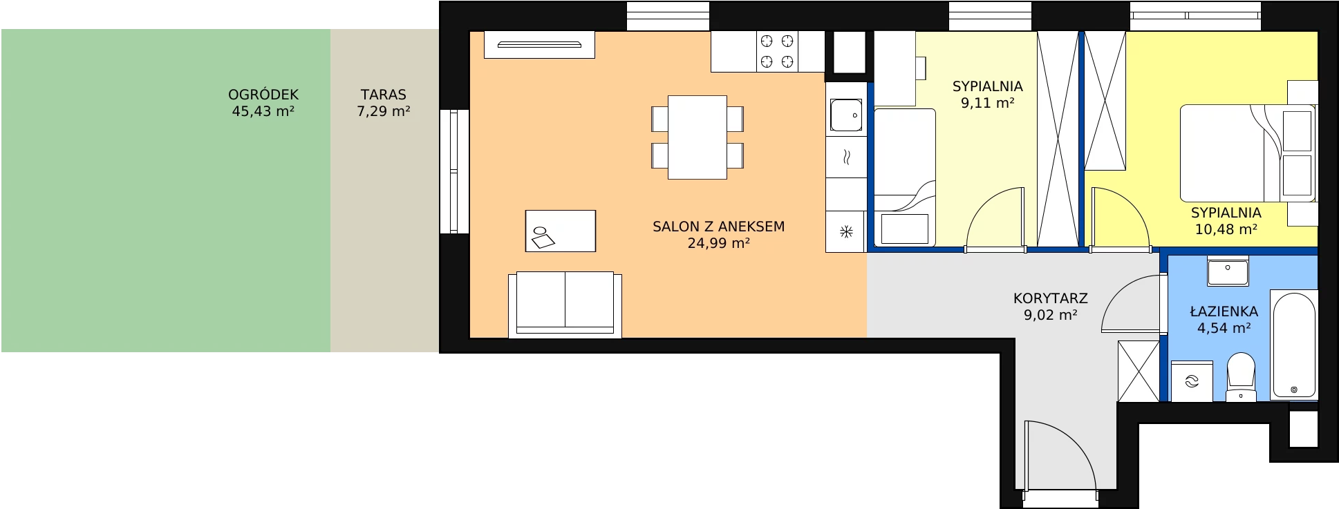 Zalety mieszkania 59.3 m², C2_0_7