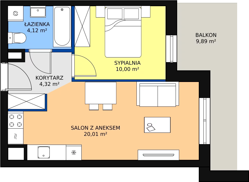 2 pokoje, mieszkanie 39,25 m², parter, oferta nr D1.1_0_6, Nowe Miasto Polesie IV, Łódź, Polesie, Lublinek-Pienista, ul. Pienista