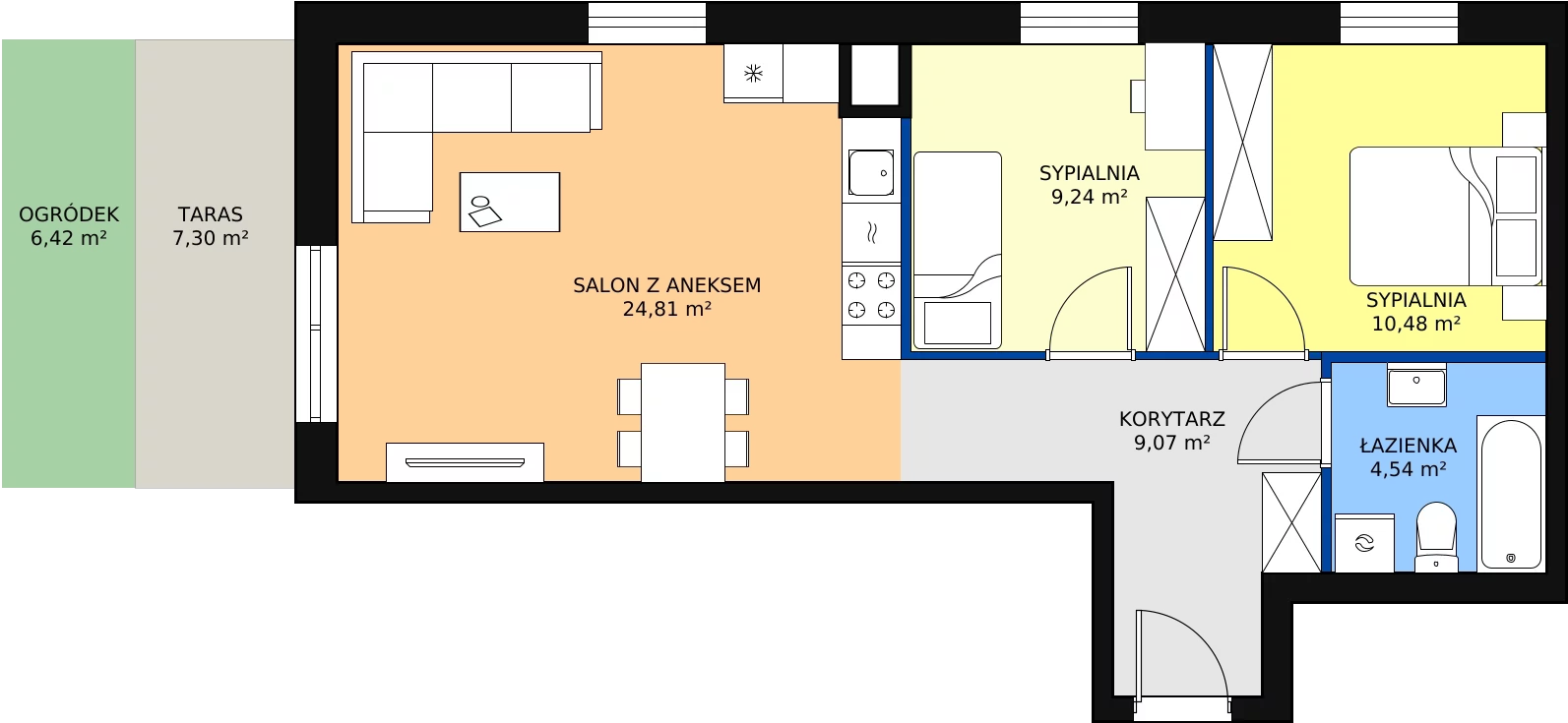 Zalety mieszkania 59.3 m², D2_0_7