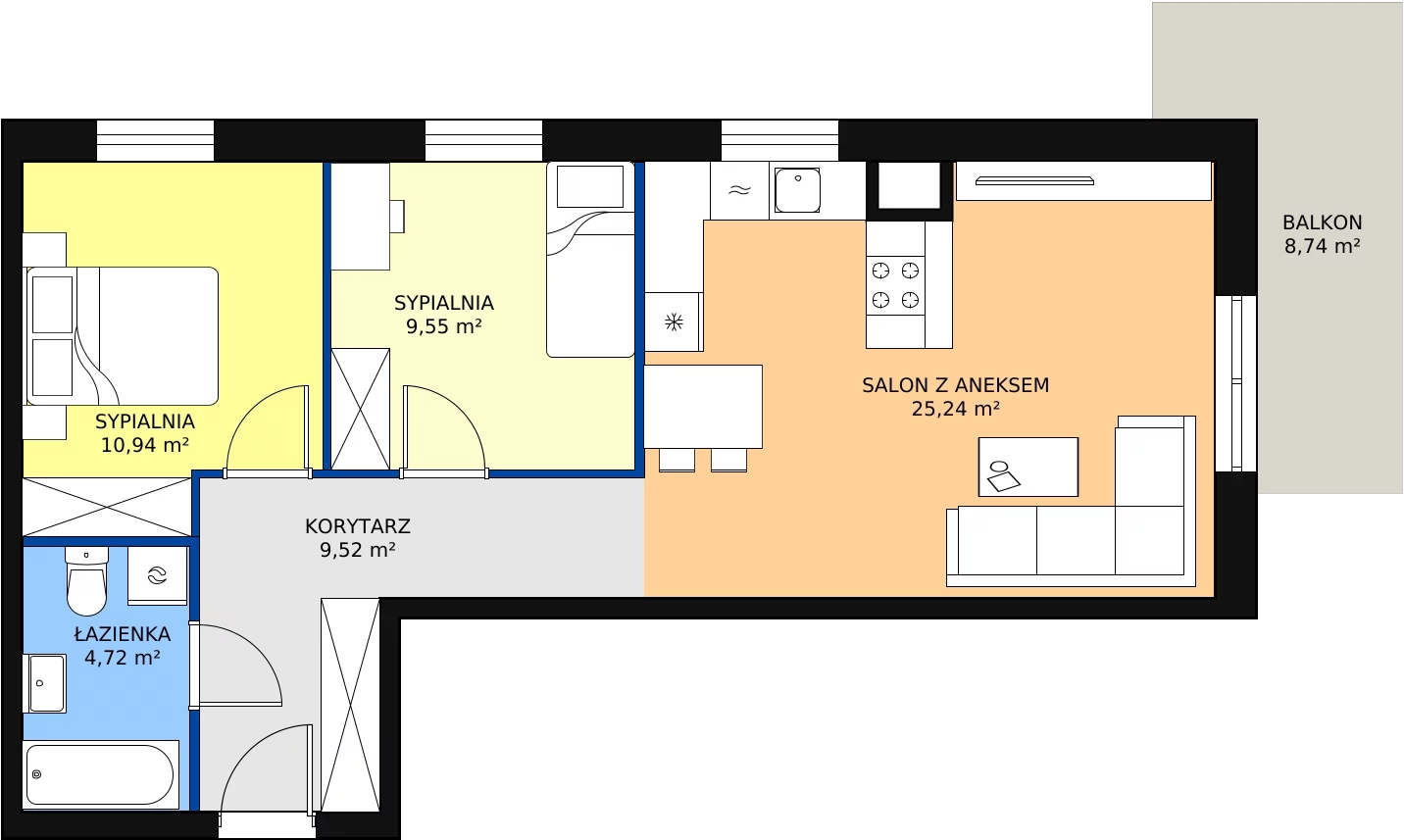 Zalety mieszkania 61.35 m², D3_3_1