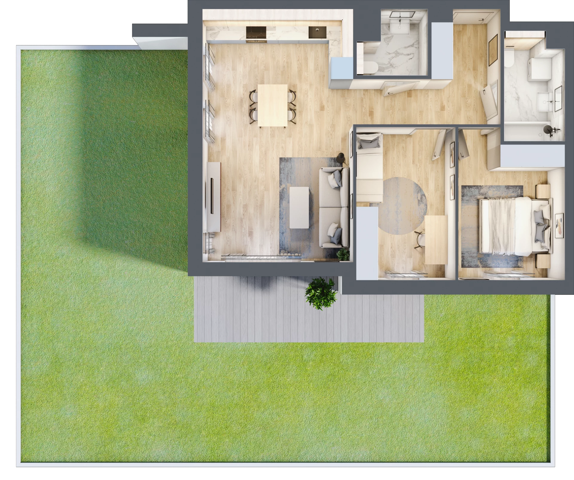 3 pokoje, mieszkanie 66,70 m², parter, oferta nr S1.B.0.2, ATAL Idea Swarzędz II, Swarzędz, ul. Tabaki
