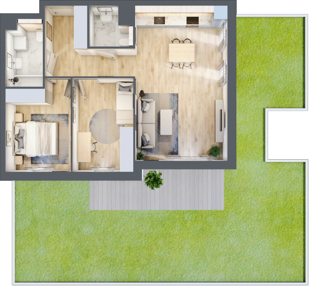 3 pokoje, mieszkanie 66,89 m², parter, oferta nr S1.D.0.2, ATAL Idea Swarzędz II, Swarzędz, ul. Tabaki