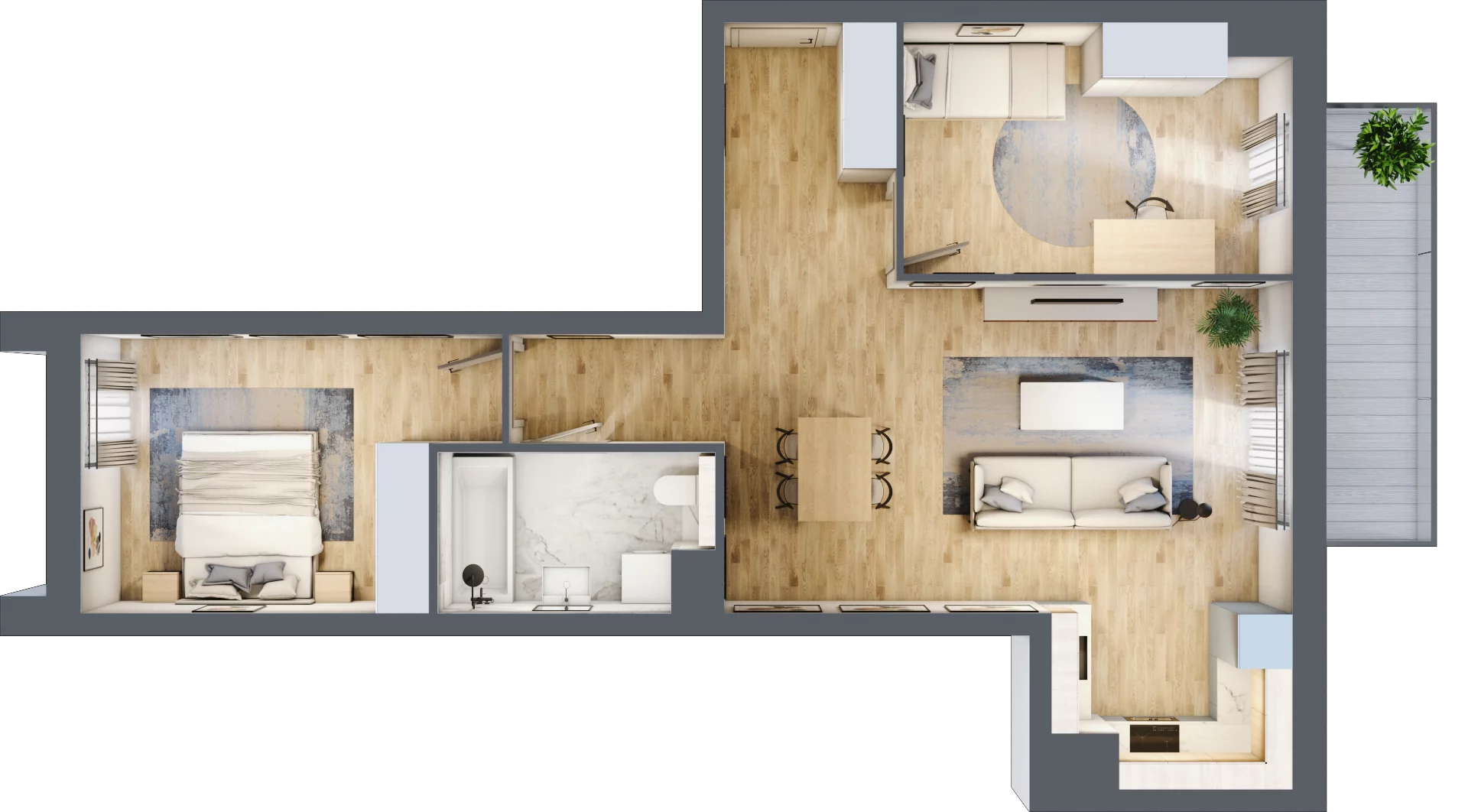 3 pokoje, mieszkanie 65,39 m², piętro 1, oferta nr S1.A.1.1, ATAL Idea Swarzędz II, Swarzędz, ul. Tabaki