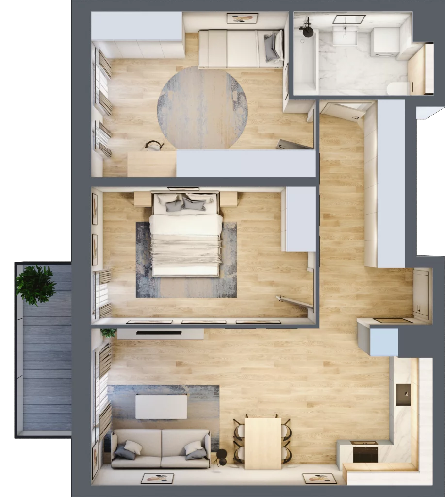 3 pokoje, mieszkanie 70,39 m², piętro 1, oferta nr S1.A.1.2, ATAL Idea Swarzędz II, Swarzędz, ul. Tabaki