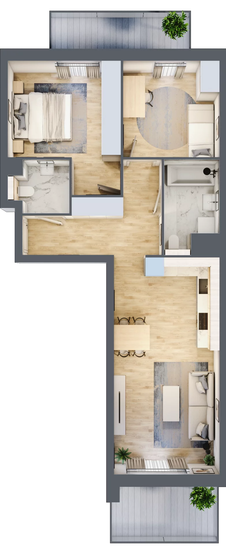 3 pokoje, mieszkanie 63,35 m², piętro 2, oferta nr S1.C.2.4, ATAL Idea Swarzędz II, Swarzędz, ul. Tabaki