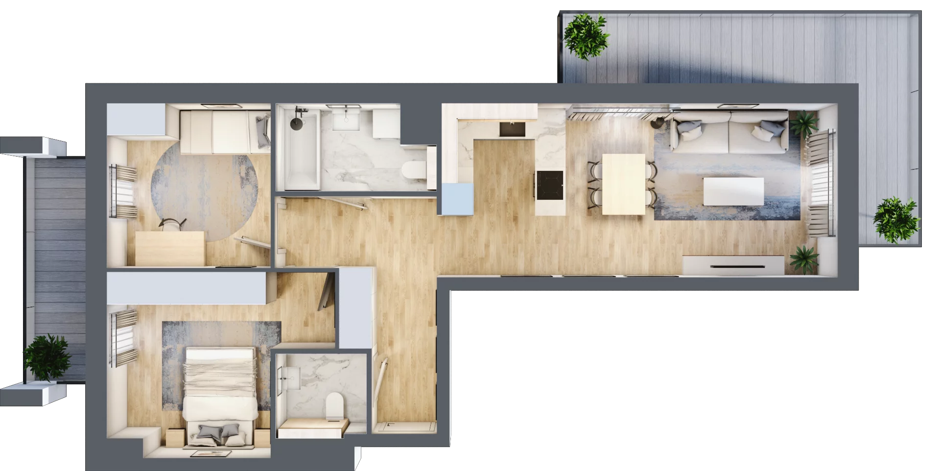 3 pokoje, mieszkanie 63,02 m², piętro 2, oferta nr S1.F.2.1, ATAL Idea Swarzędz II, Swarzędz, ul. Tabaki