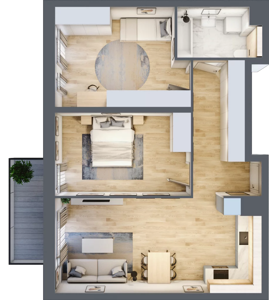 3 pokoje, mieszkanie 70,39 m², piętro 2, oferta nr S1.A.2.2, ATAL Idea Swarzędz II, Swarzędz, ul. Tabaki