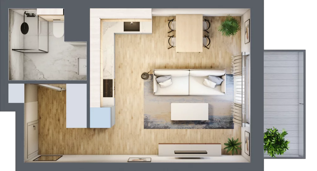 1 pokój, mieszkanie 30,07 m², piętro 3, oferta nr S1.D.3.3, ATAL Idea Swarzędz II, Swarzędz, ul. Tabaki