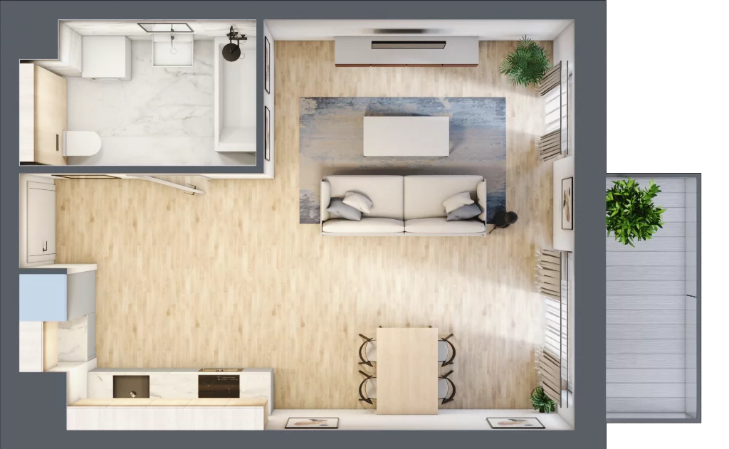 1 pokój, mieszkanie 35,82 m², piętro 4, oferta nr S1.D.4.2, ATAL Idea Swarzędz II, Swarzędz, ul. Tabaki