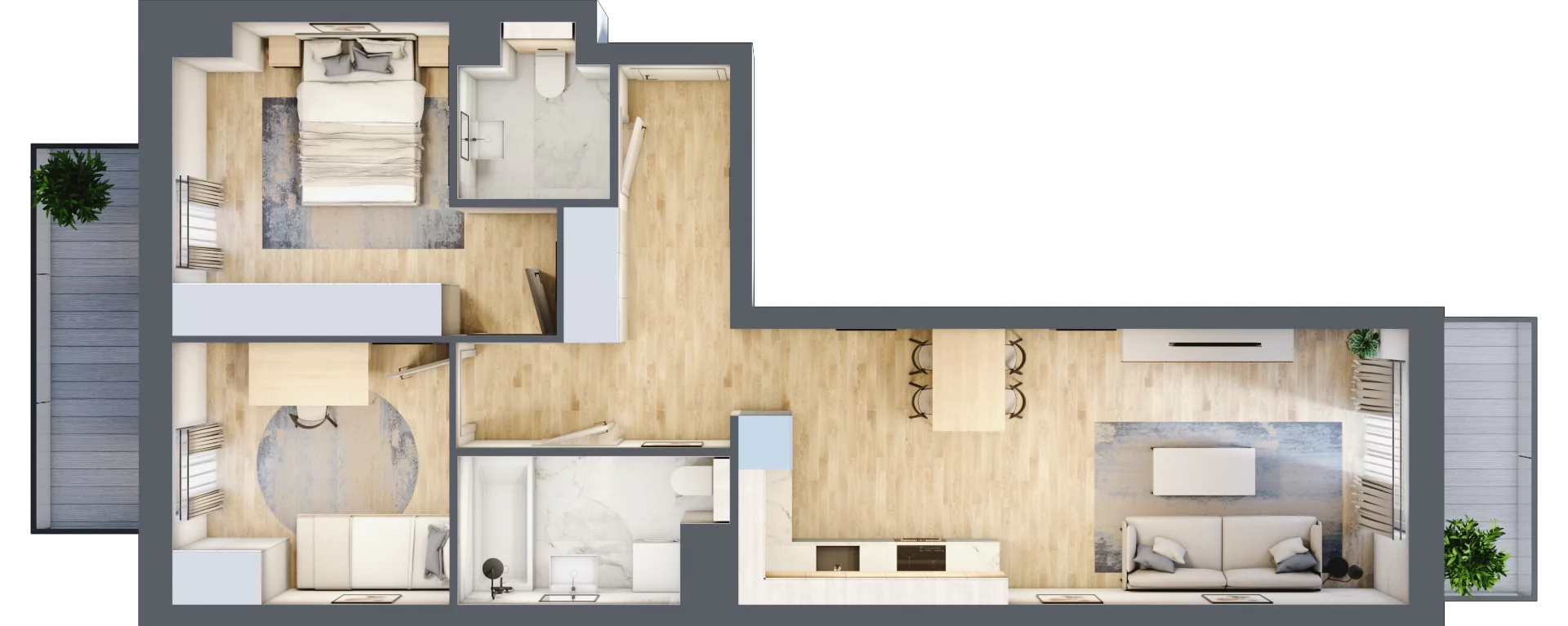 3 pokoje, mieszkanie 60,64 m², piętro 4, oferta nr S1.E.4.4, ATAL Idea Swarzędz II, Swarzędz, ul. Tabaki