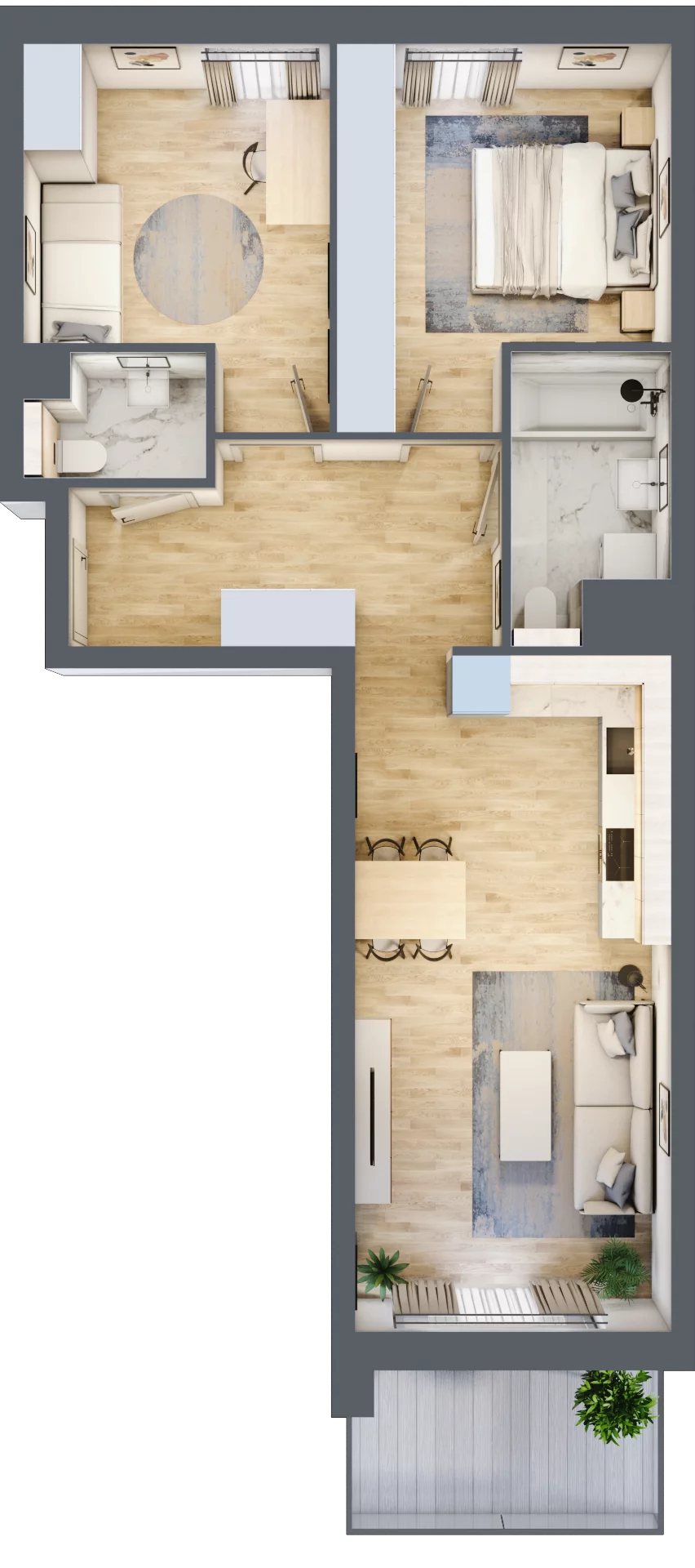 3 pokoje, mieszkanie 61,92 m², piętro 4, oferta nr S1.B.4.4, ATAL Idea Swarzędz II, Swarzędz, ul. Tabaki