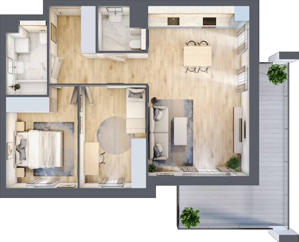 3 pokoje, mieszkanie 66,89 m², piętro 4, oferta nr S1.D.4.4, ATAL Idea Swarzędz II, Swarzędz, ul. Tabaki