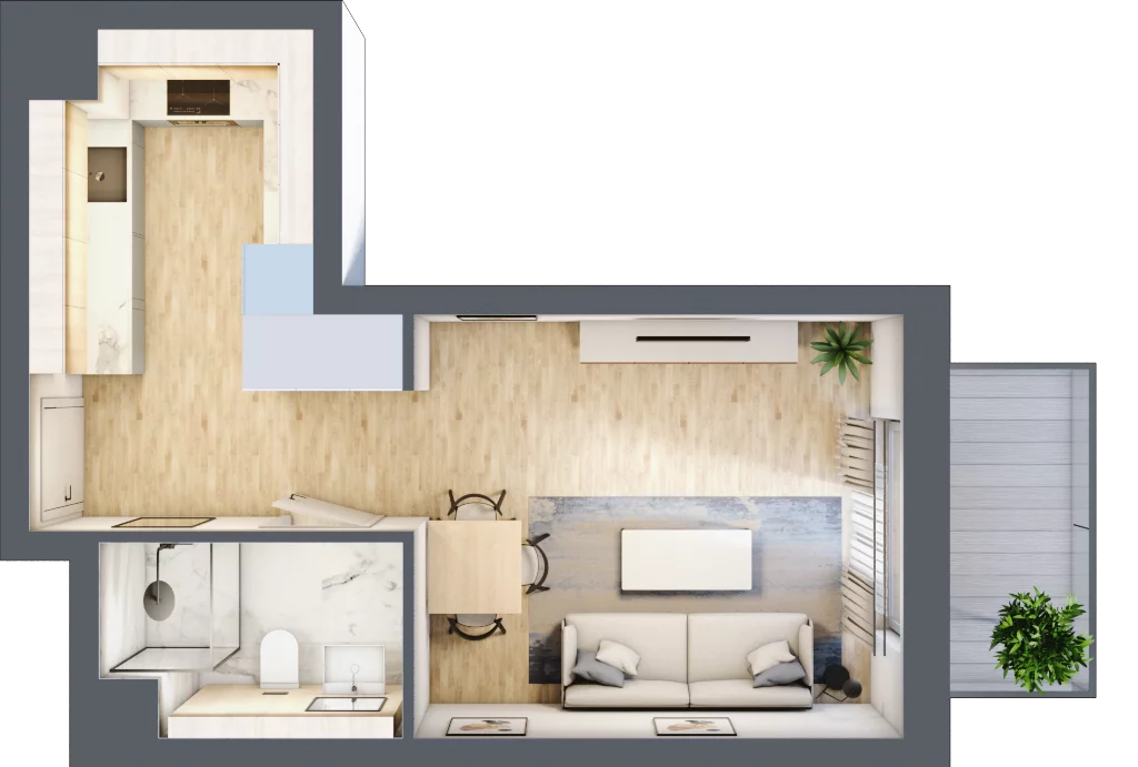 1 pokój, mieszkanie 30,11 m², piętro 5, oferta nr S1.F.5.2, ATAL Idea Swarzędz II, Swarzędz, ul. Tabaki