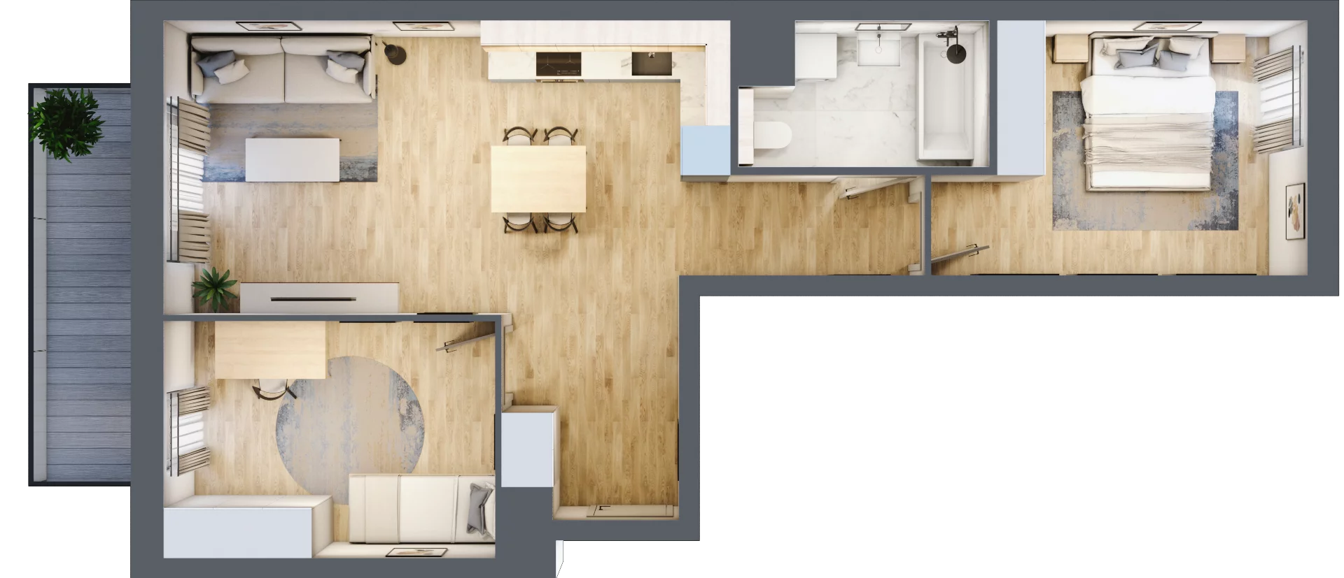 3 pokoje, mieszkanie 61,10 m², piętro 5, oferta nr S1.E.5.1, ATAL Idea Swarzędz II, Swarzędz, ul. Tabaki