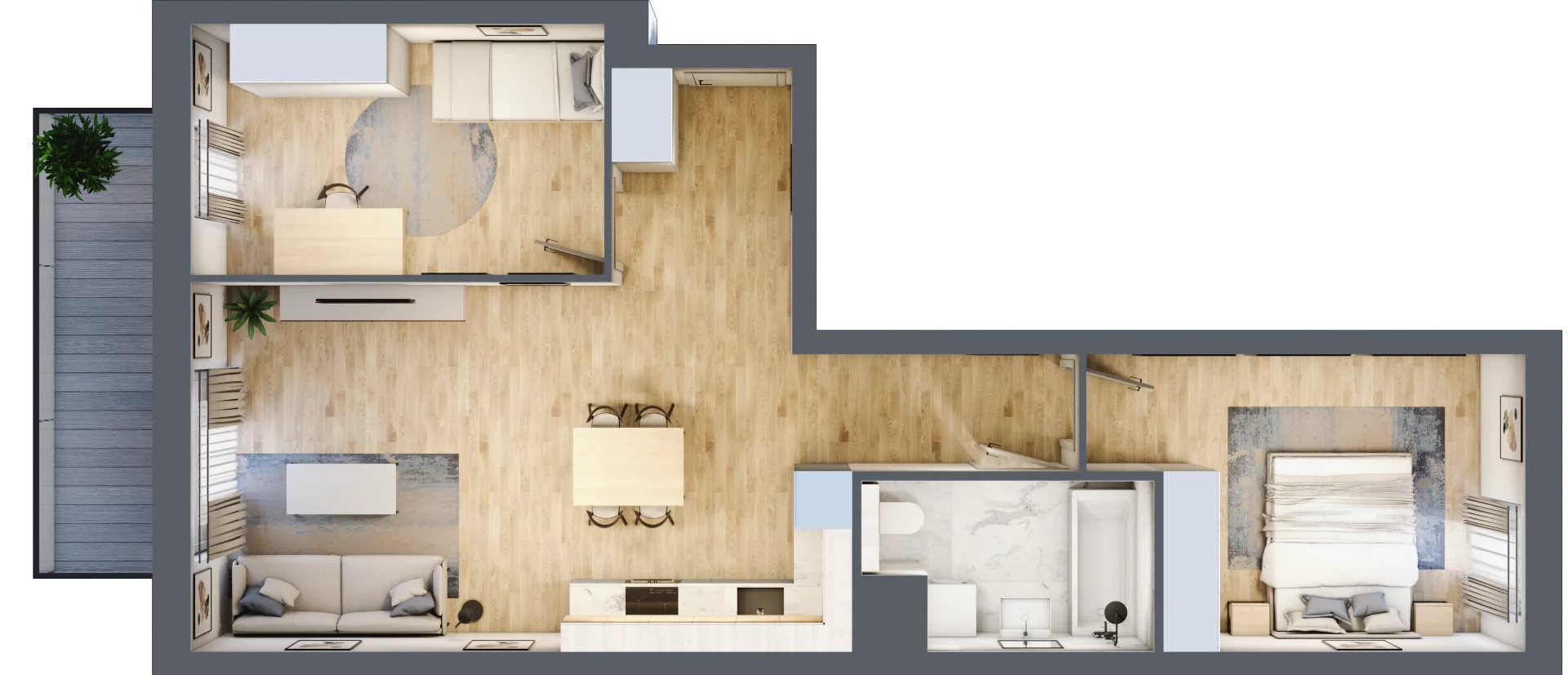 3 pokoje, mieszkanie 61,47 m², piętro 5, oferta nr S1.F.5.4, ATAL Idea Swarzędz II, Swarzędz, ul. Tabaki