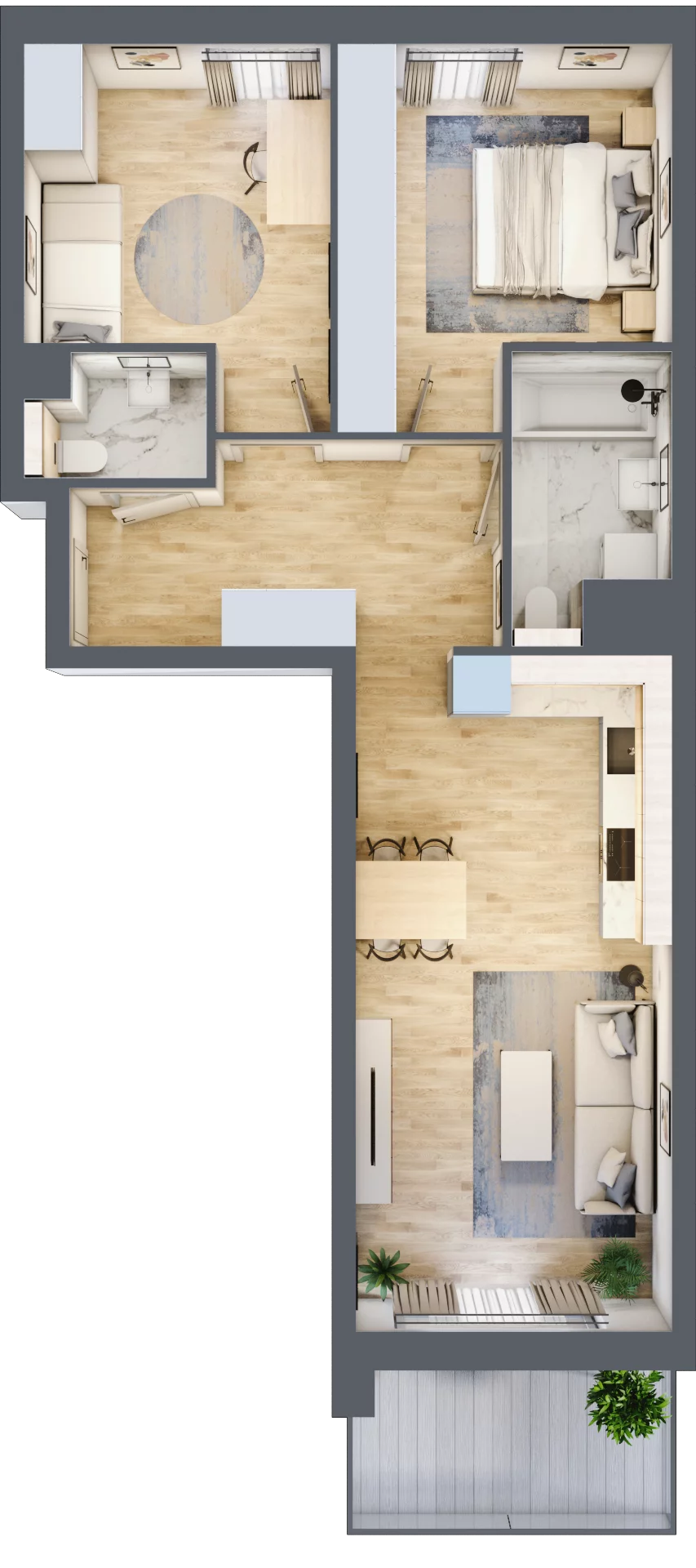 3 pokoje, mieszkanie 61,92 m², piętro 5, oferta nr S1.B.5.4, ATAL Idea Swarzędz II, Swarzędz, ul. Tabaki