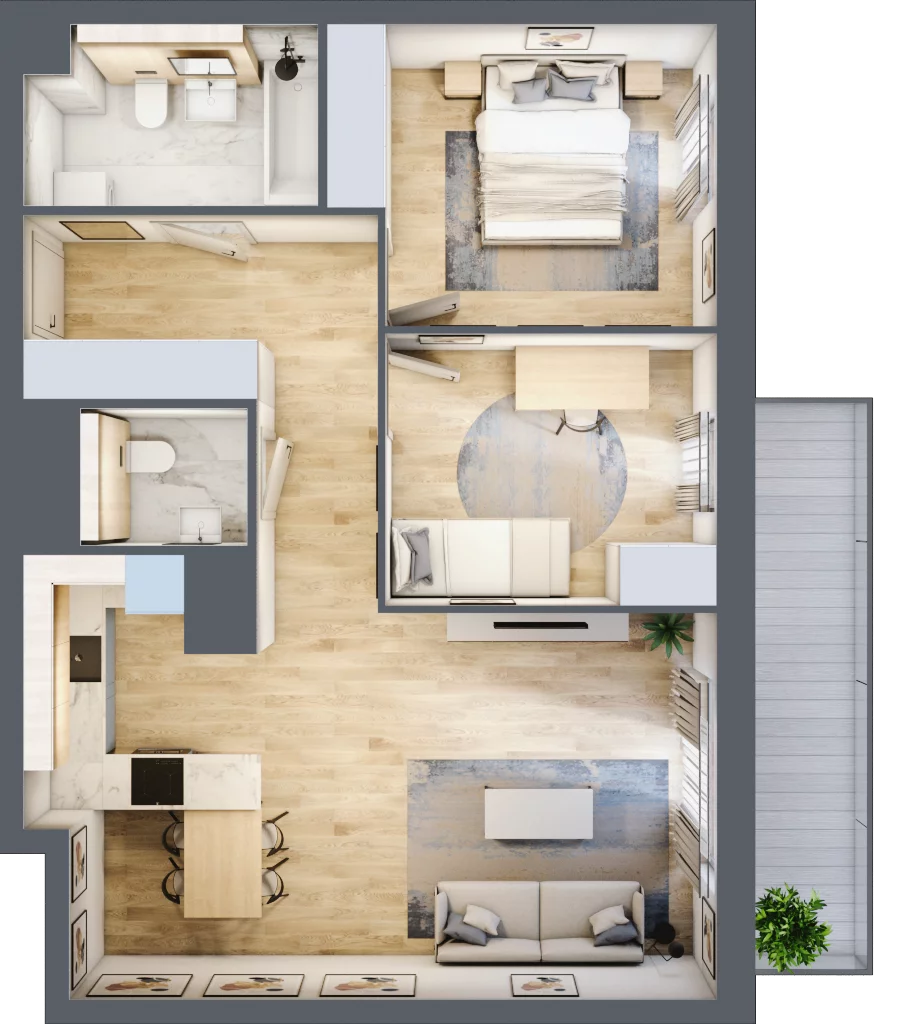 3 pokoje, mieszkanie 66,08 m², piętro 5, oferta nr S1.D.5.2, ATAL Idea Swarzędz II, Swarzędz, ul. Tabaki